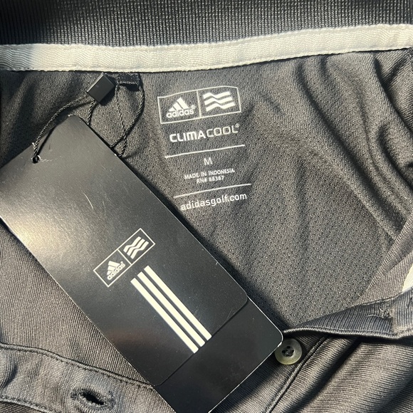 Adidas - Golf ClimaCool Mesh Polo With Textured Striped Pattern,black size M NWT - Picture 4 of 7